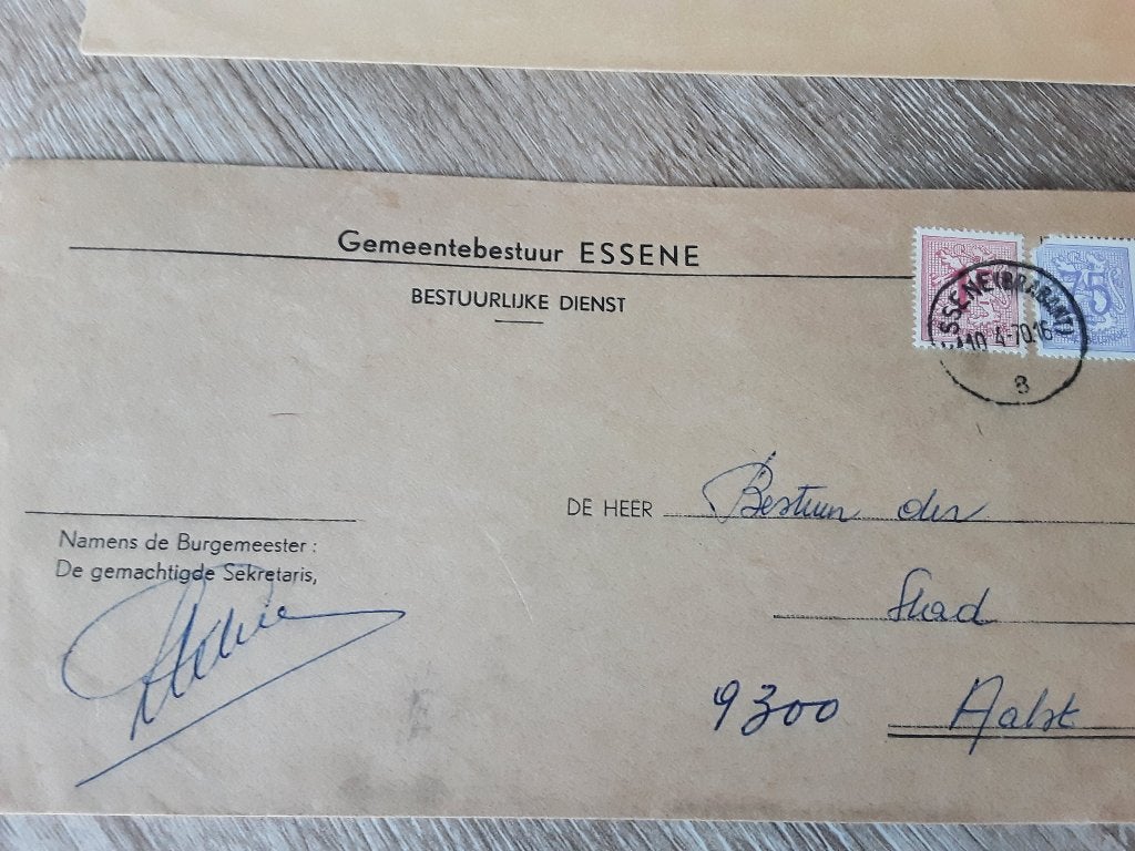 Enveloppen gemeente besturen Affligem., Ophalen of Verzenden, Envelop