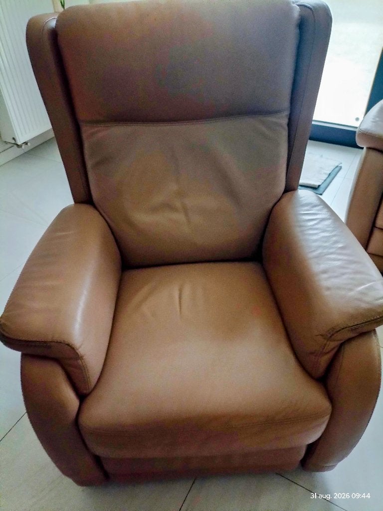 relax zetel beige, Huis en Inrichting, Ophalen, Gebruikt, Eenpersoons, Leer