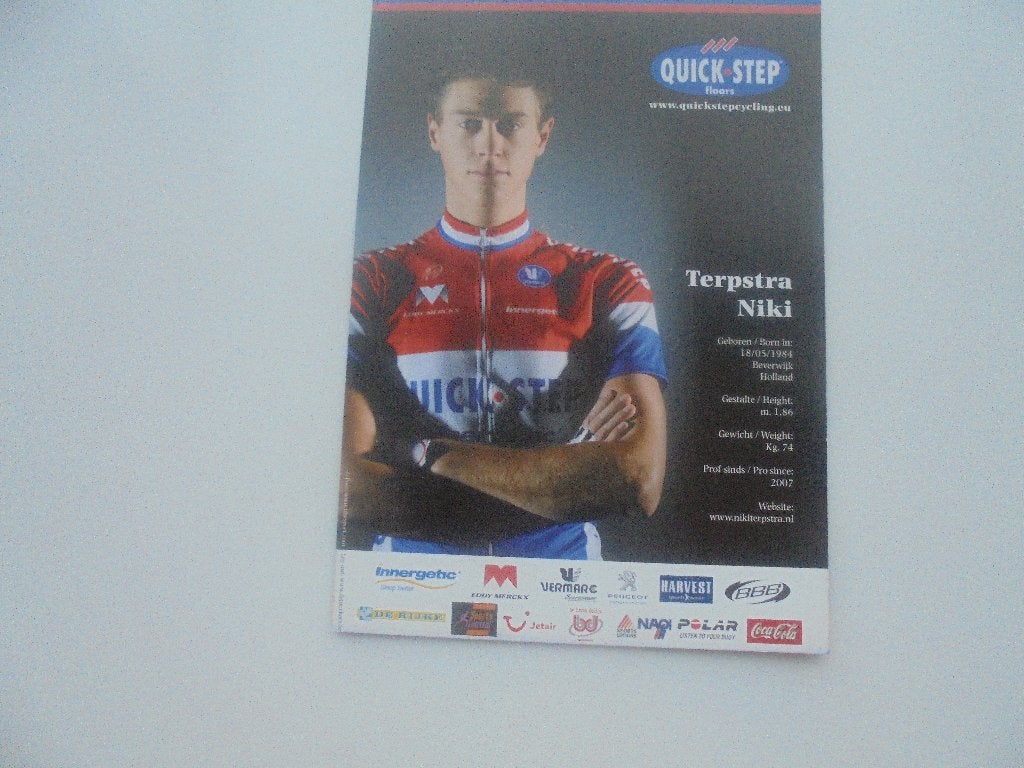 wielrenner-niki terpstra, Verzamelen, Foto's en Prenten, Verzenden, 1980 tot heden, Zo goed als nieuw, Foto