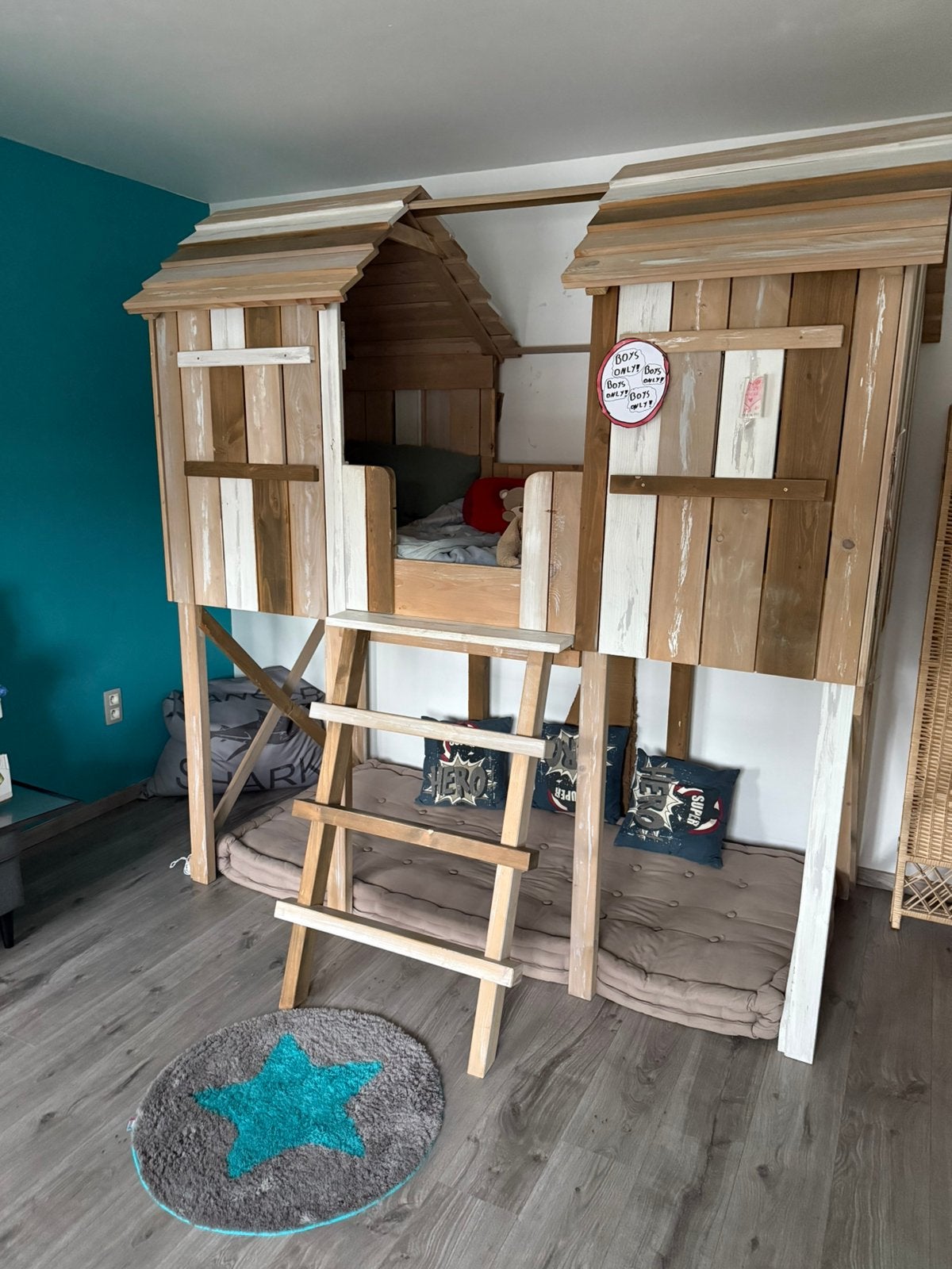 Stoere Hoogslaper met 2 matrassen, Kinderen en Baby's, Ophalen, Gebruikt, Hoogslaper