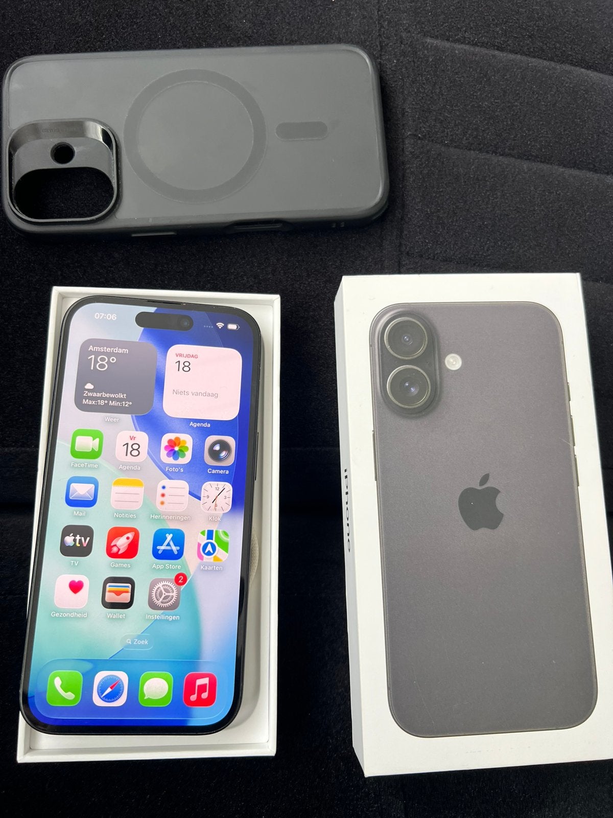 Apple iPhone 16 – 128GB – Zwart – €550, Télécoms, Enlèvement ou Envoi, Comme neuf