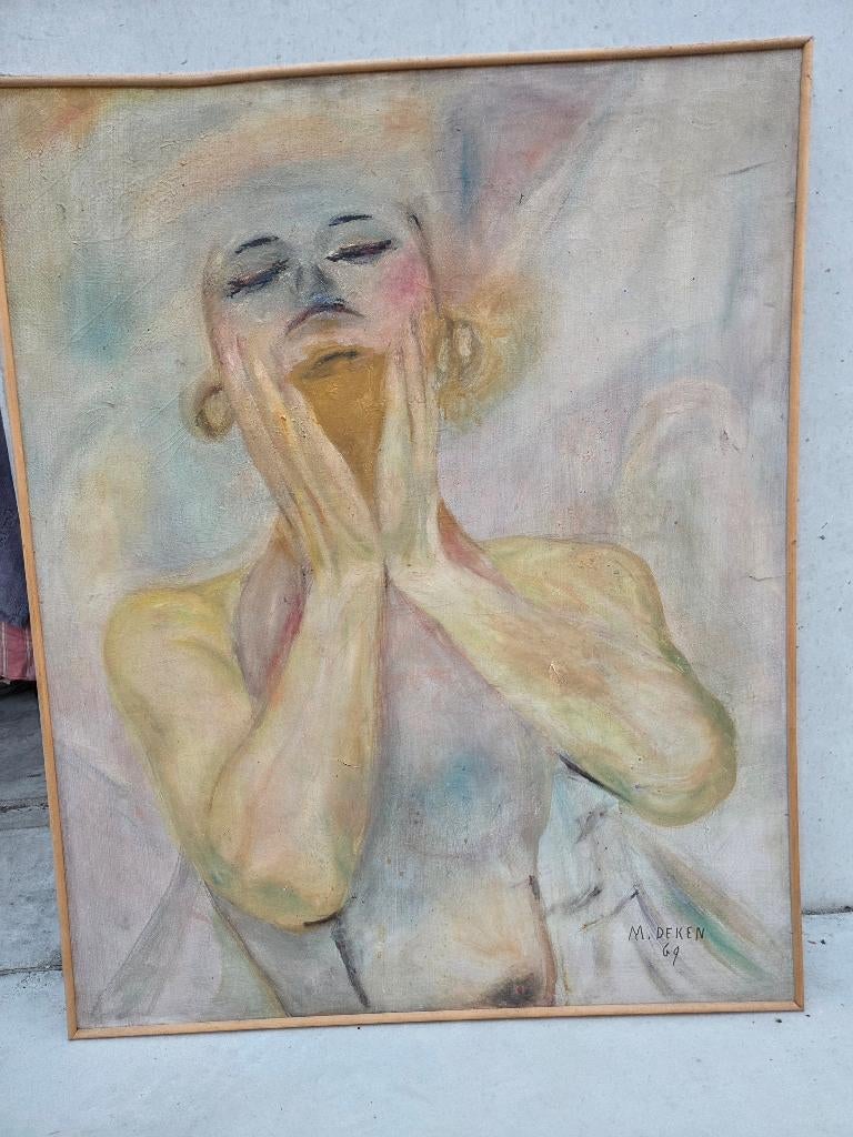 M De Deken: schilderij: 'Jonge vrouw', Antiek en Kunst, Ophalen