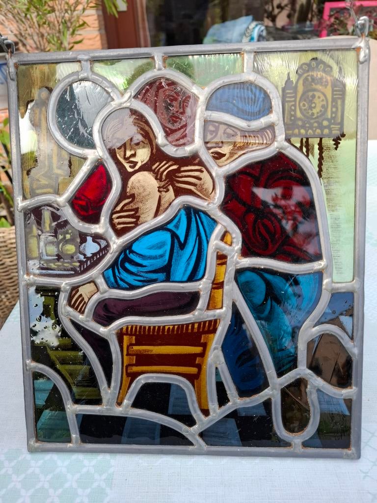 Glasraam in lood, Antiek en Kunst, Ophalen