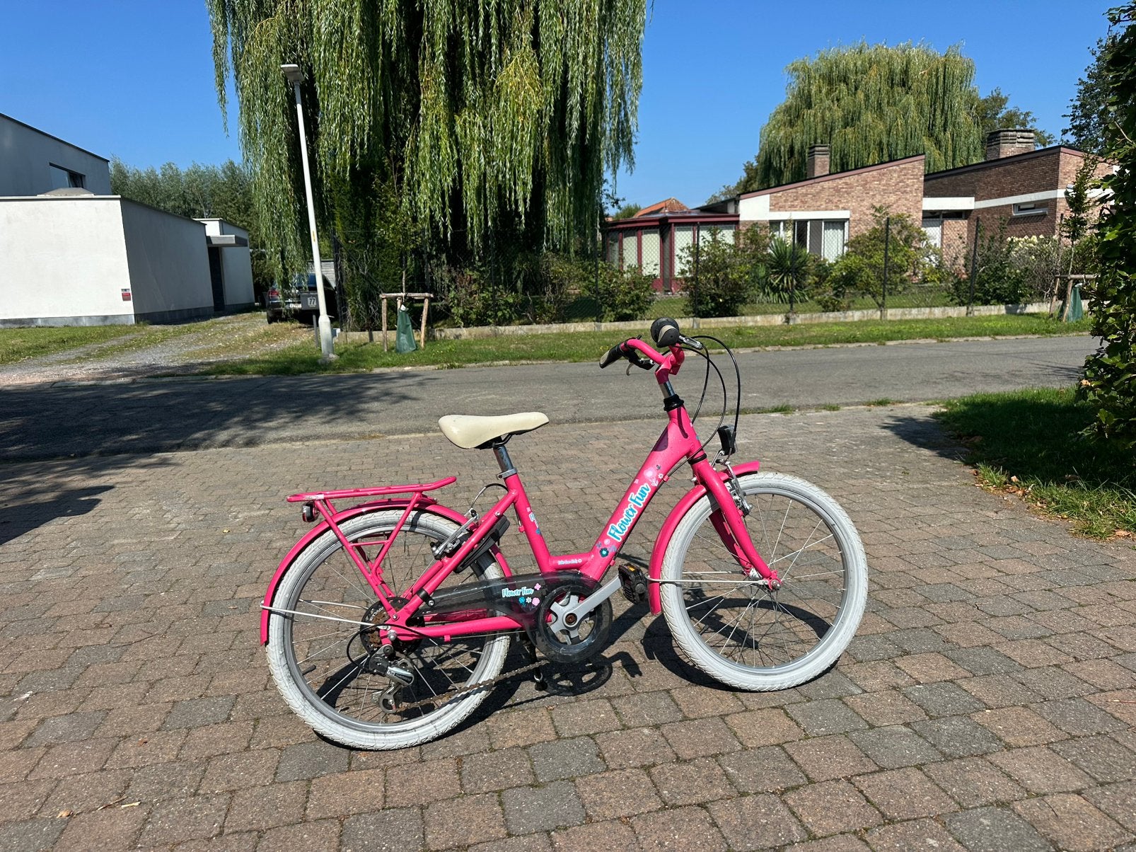 Meisjesfiets 20”, Ophalen, Gebruikt, Velgrem, 16 tot 20 inch