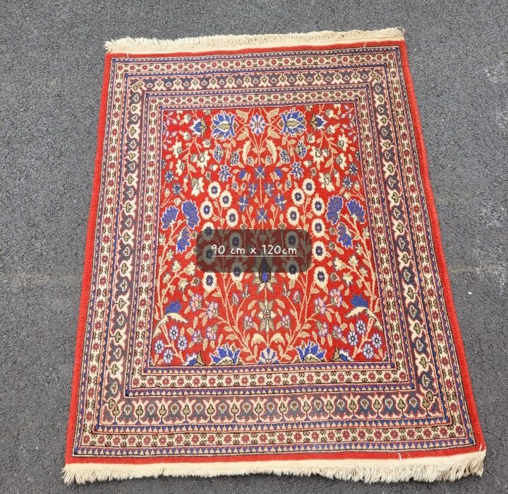 Tapis style oriental rouge 90  120 cm – bon état, Maison & Meubles, 100 à 150 cm, Rouge, Comme neuf, Enlèvement