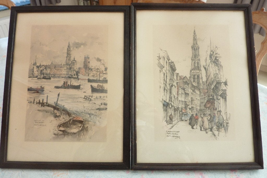 2 prenten van Jan Korthals, Antiek en Kunst, Ophalen