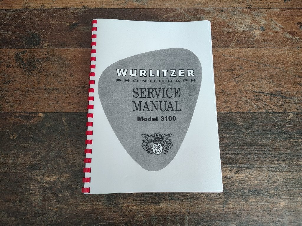 Service Manual: Wurlitzer 3100 (1967) jukebox nieuw !!, Verzenden, Wurlitzer