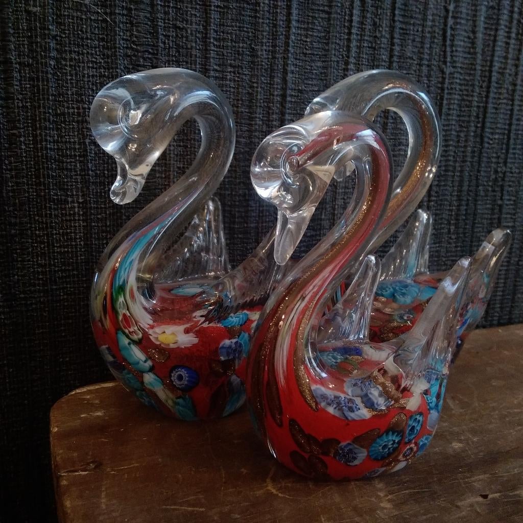 Vintage glazen zwanen. 3stuks!, Antiek en Kunst, Ophalen of Verzenden