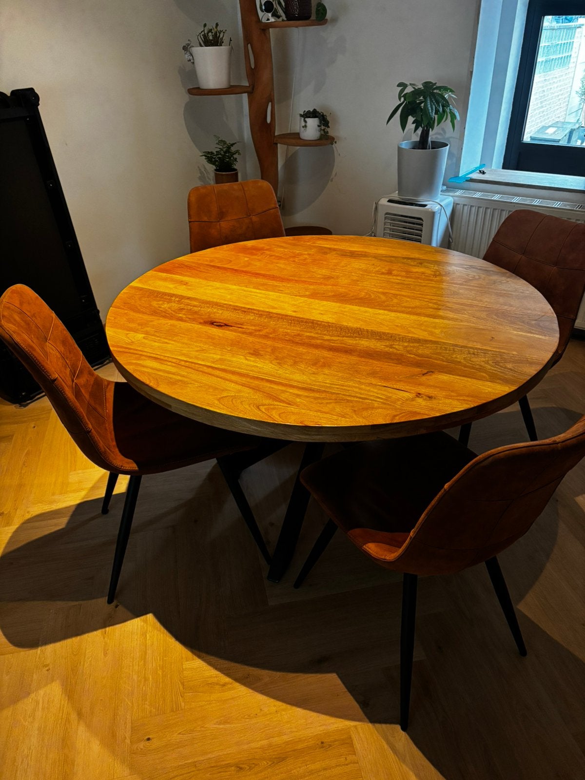 Eettafel met 4 stoelen, Maison & Meubles, Enlèvement, Utilisé, 4 à 6 chaises