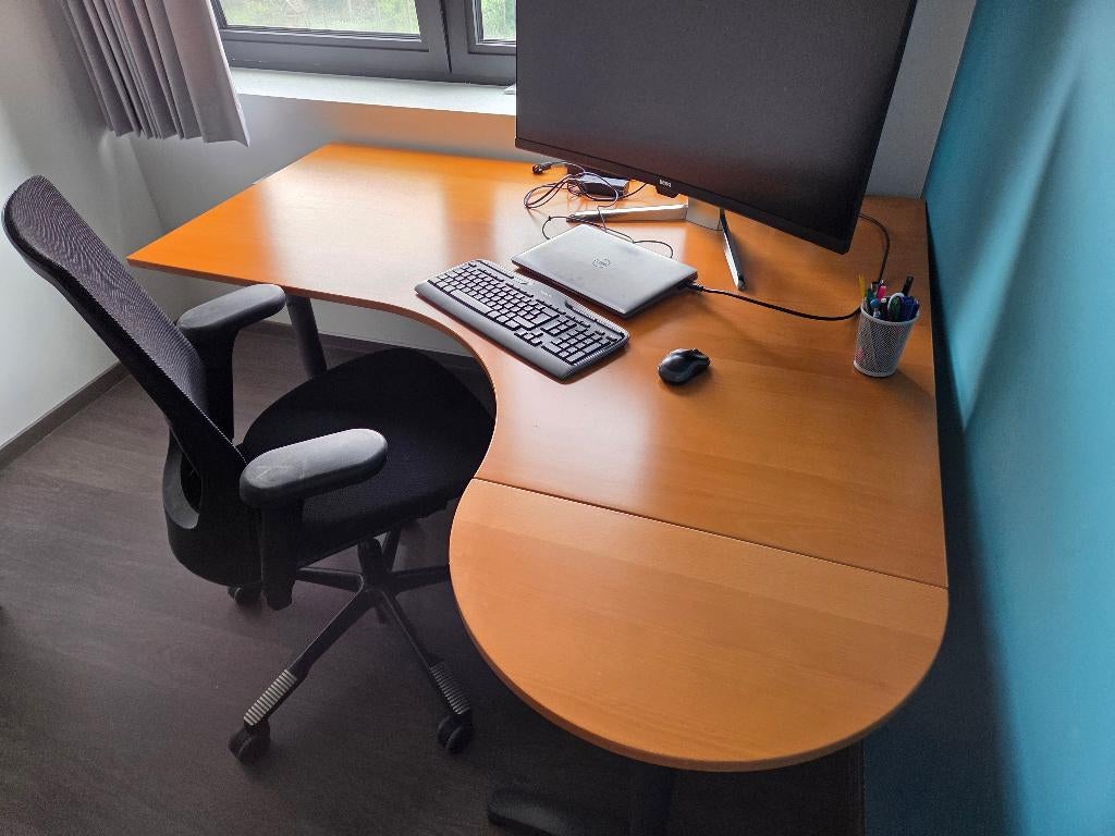 Hoekbureau Galant Ikea, Huis en Inrichting, Bureaus, Ophalen, Demontabel, 160 cm, Gebruikt