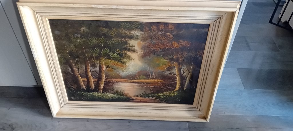 Schilderij H.Herman, Antiek en Kunst, Ophalen of Verzenden, Landschap, Doek