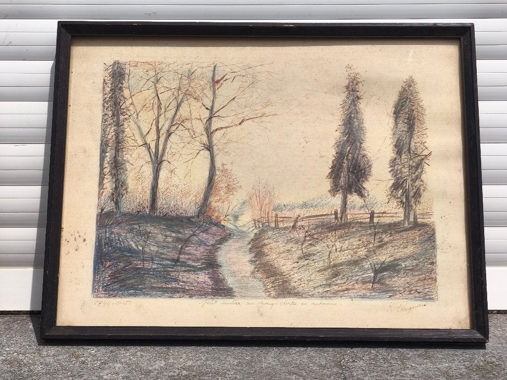 Dessin petit sentier cloître rouge signe, Enlèvement ou Envoi