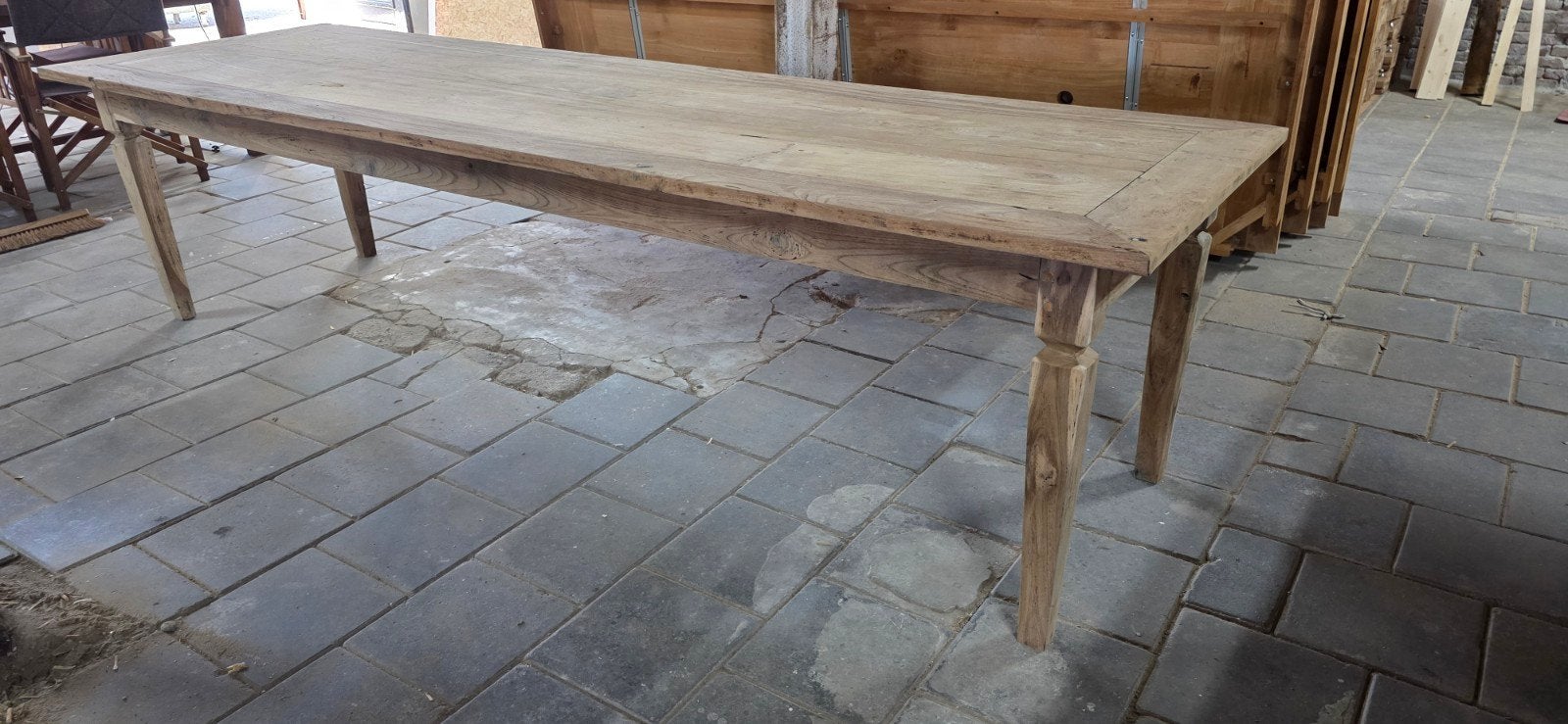 table longue et étroite de ferme française authentique 300 x, Maison & Meubles, Tables | Tables à manger, Enlèvement ou Envoi