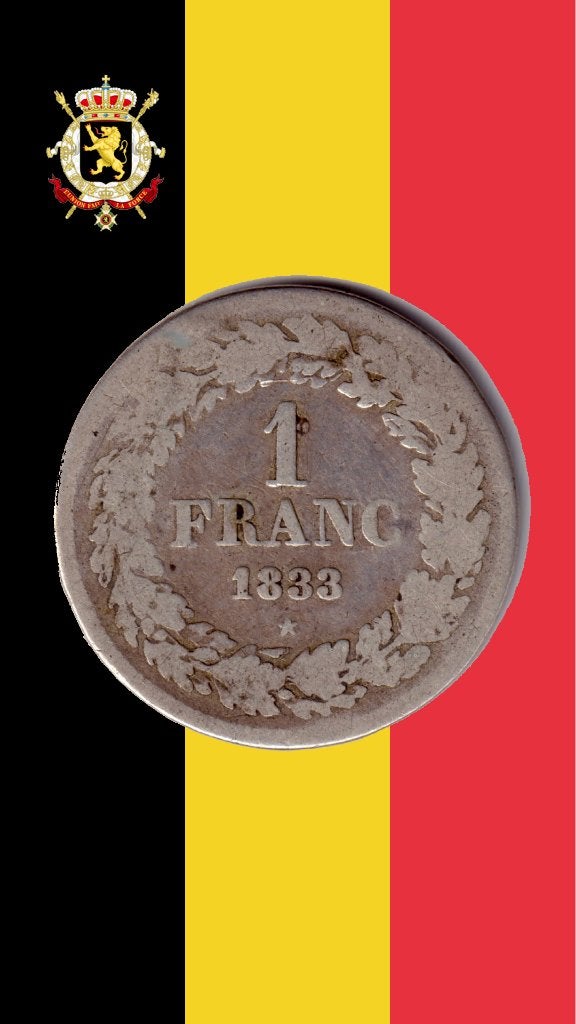 ZELDZAAM: 1 frank 1833 - Leopold I, Postzegels en Munten, Zilver, Ophalen of Verzenden, Losse munt, Zilver