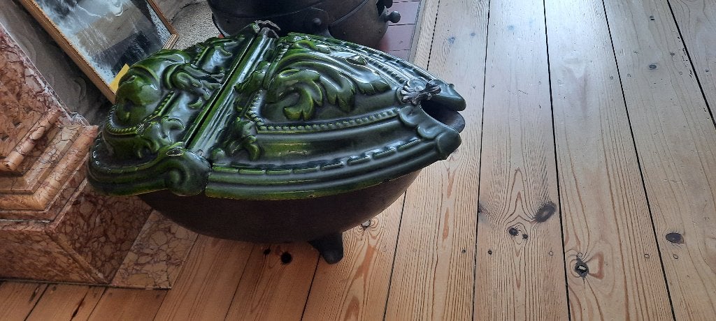 Groene gietijzeren charbonnière, Antiek en Kunst, Ophalen, Brons