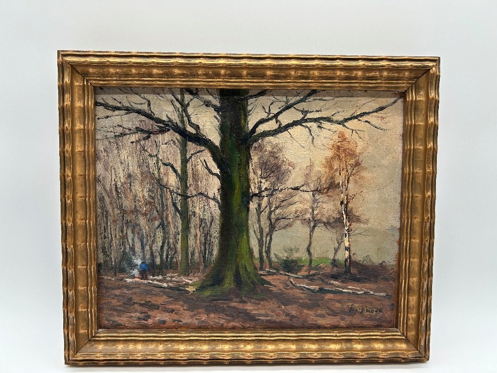 HSP d'Edgard d'Hont (1861 - 1941) - un vieux chêne, Enlèvement ou Envoi, Panneau, Paysage, Impressionniste