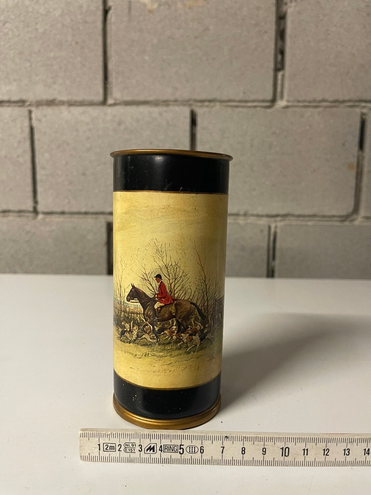 Decoratieve pot, jachttafereel te paard, Ophalen, Zo goed als nieuw