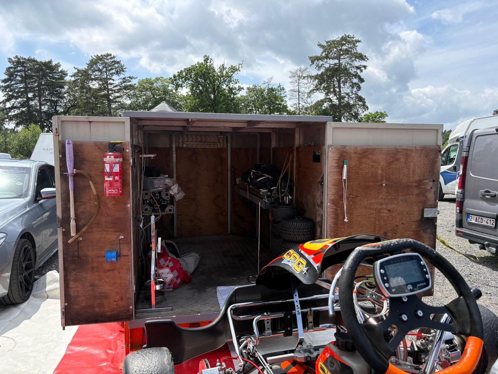 Gesloten aanhangwagen voor karting, Sport en Fitness, Karting, Ophalen, Gebruikt, Overige typen