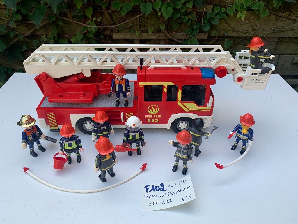 PLAYMOBIL F102: BRANDWEERWAGEN SET 4512, Complete set, Voertuig, Ophalen of Verzenden, Zo goed als nieuw