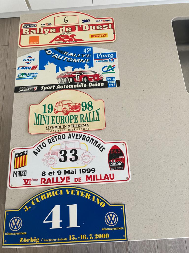 Oude rally platen, Ophalen of Verzenden, Gebruikt