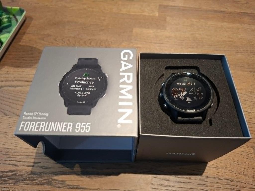 Garmin forerunner 955, Handtassen en Accessoires, Sporthorloges, Ophalen, Gebruikt, Zwart, Garmin