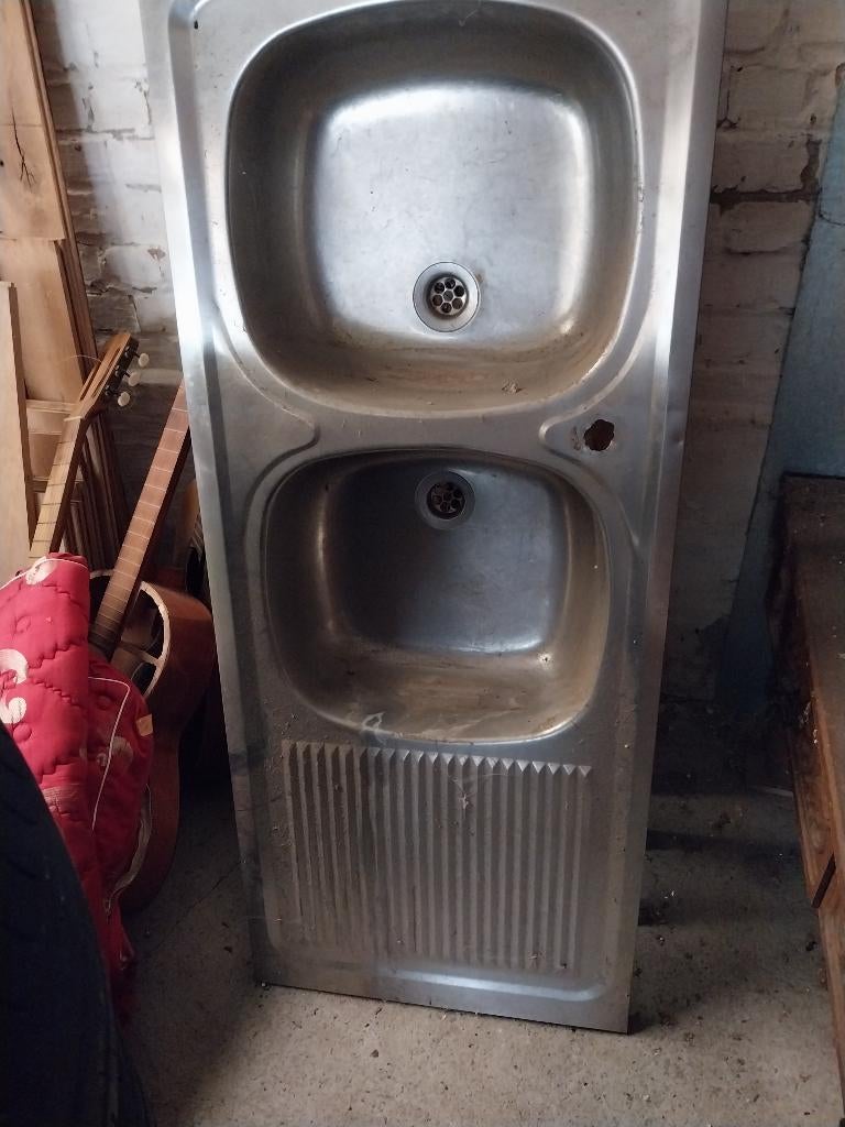 Inox spoelbak, Ophalen, Gebruikt, Minder dan 100 cm