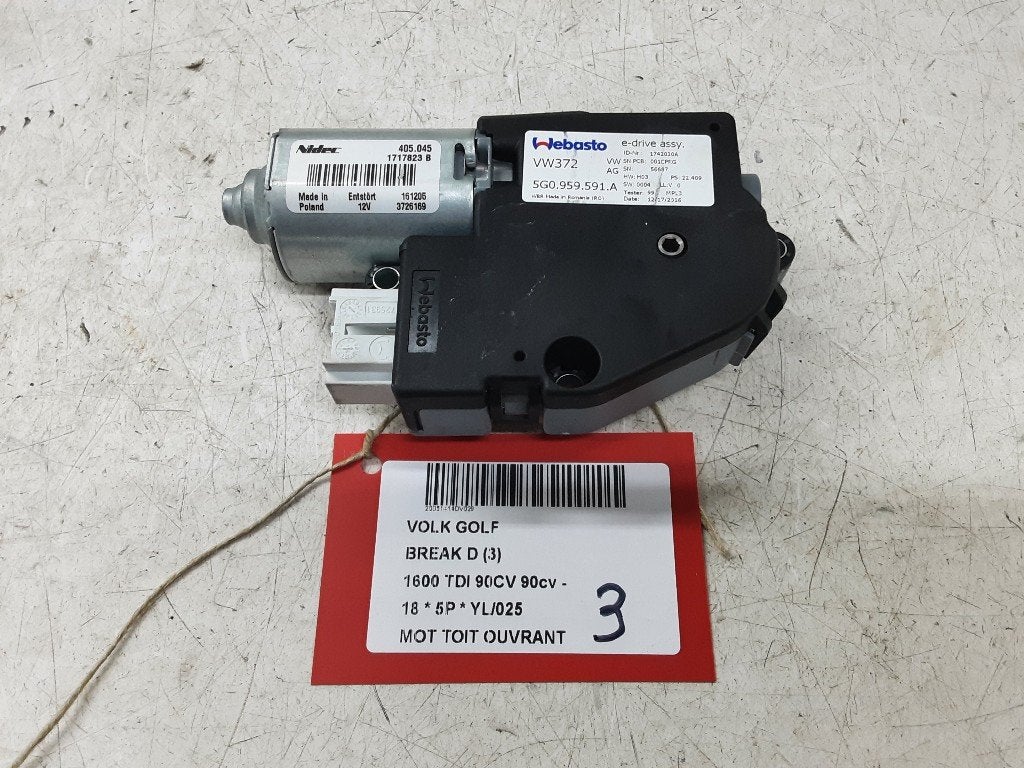 TOIT OUVRANT MOTEUR Golf VII Variant (AUVV) (5G0959591A), Volkswagen, Volkswagen AG, Utilisé, Kundenbetreuung@volkswagen.de