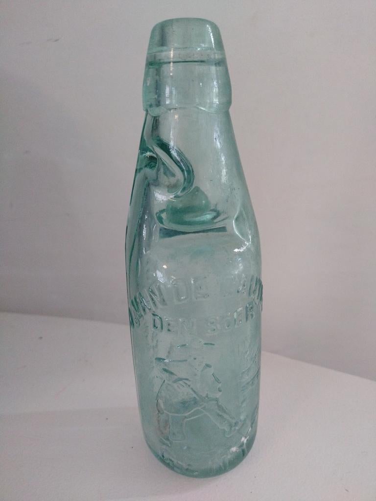Antiek limonadeflesje j. Van de Cauter, Antiek en Kunst, Ophalen of Verzenden