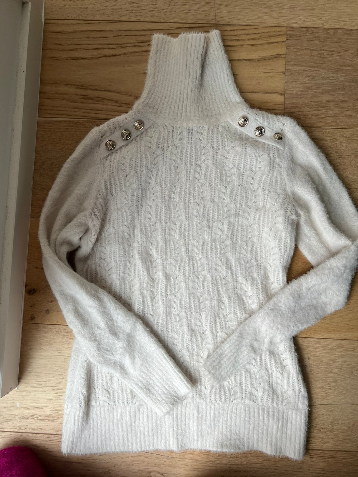 Morgan de Toi White Knitted Sweater – Size M, Kleding | Dames, Ophalen of Verzenden, Zo goed als nieuw
