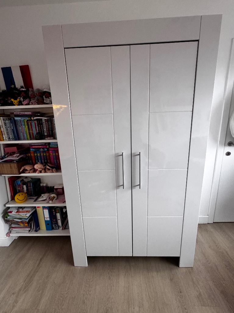 Witte Hoogglans Kast Bopita Manhatten, Huis en Inrichting, Ophalen, Overige materialen, Hoogglans, 100 tot 150 cm