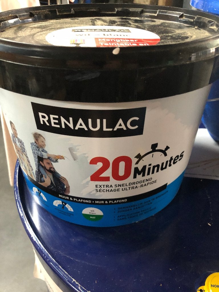 Peinture Murale Renaulac 20 minutes - Blanc - Mat - 10L, Neuf, 10 à 15 litres, Enlèvement, Peinture