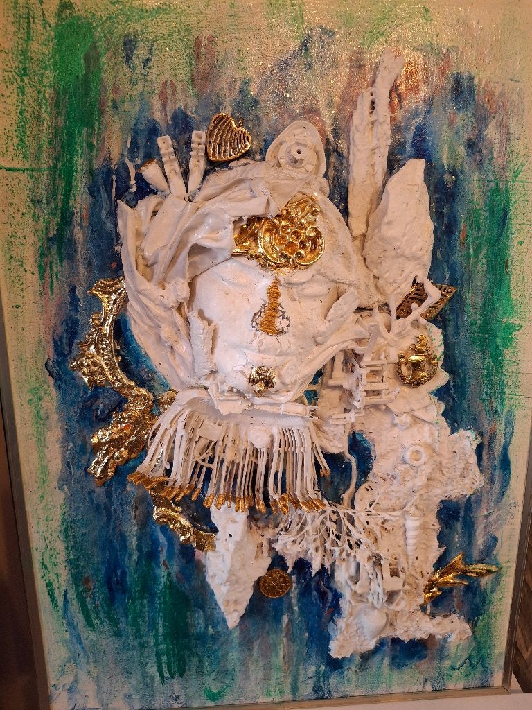 Origineel abstract kunstwerk in gemengde technieken, 3D-, Enlèvement