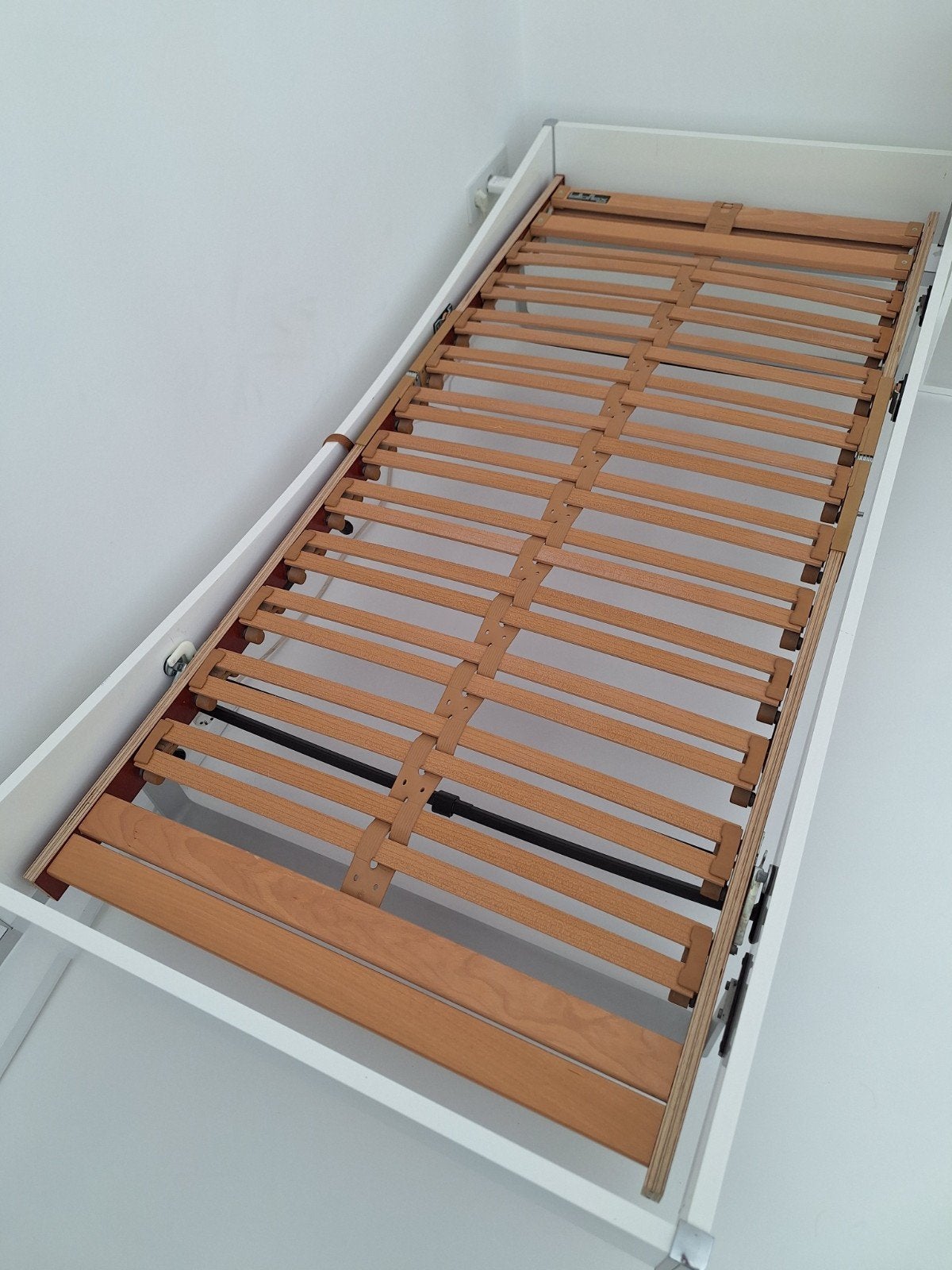 lattoflex enkel bed met manueel verstelbare lattenbodem, Ophalen, 90 cm, Eenpersoons, Zo goed als nieuw