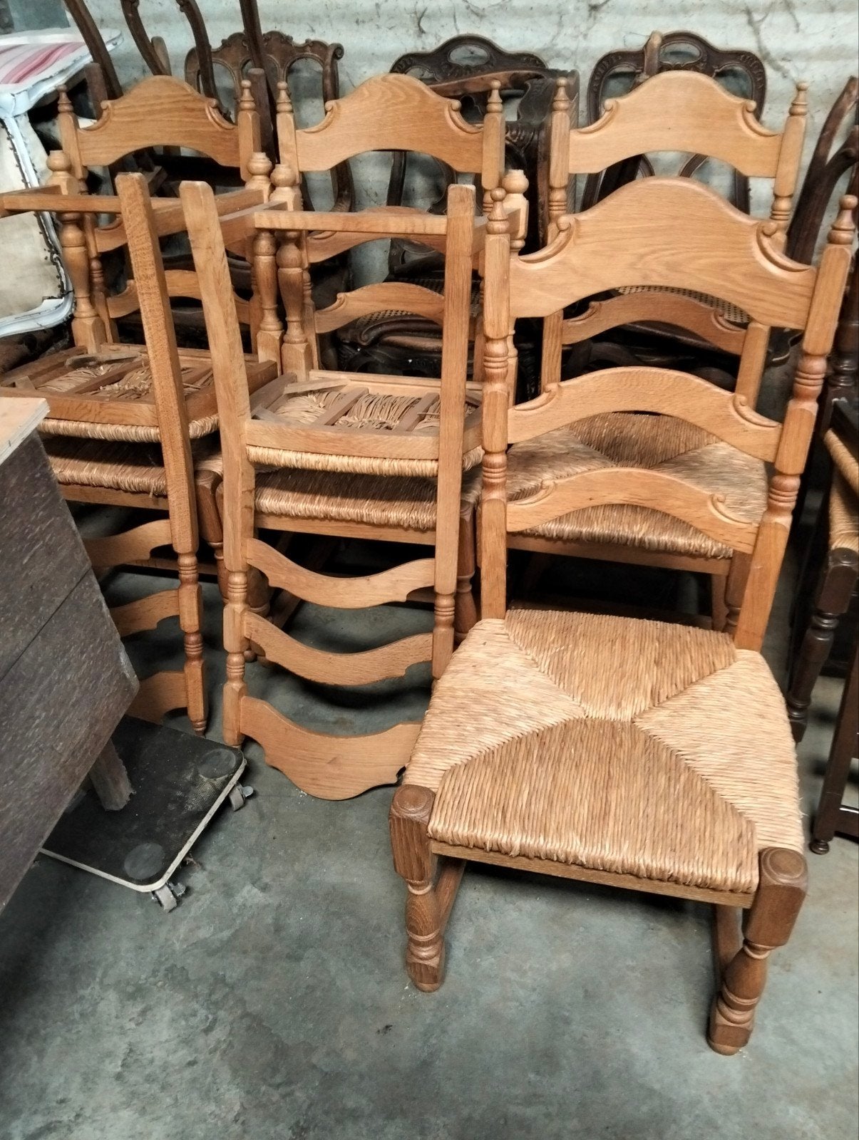 6 eiken stoelen, Antiek en Kunst, Ophalen