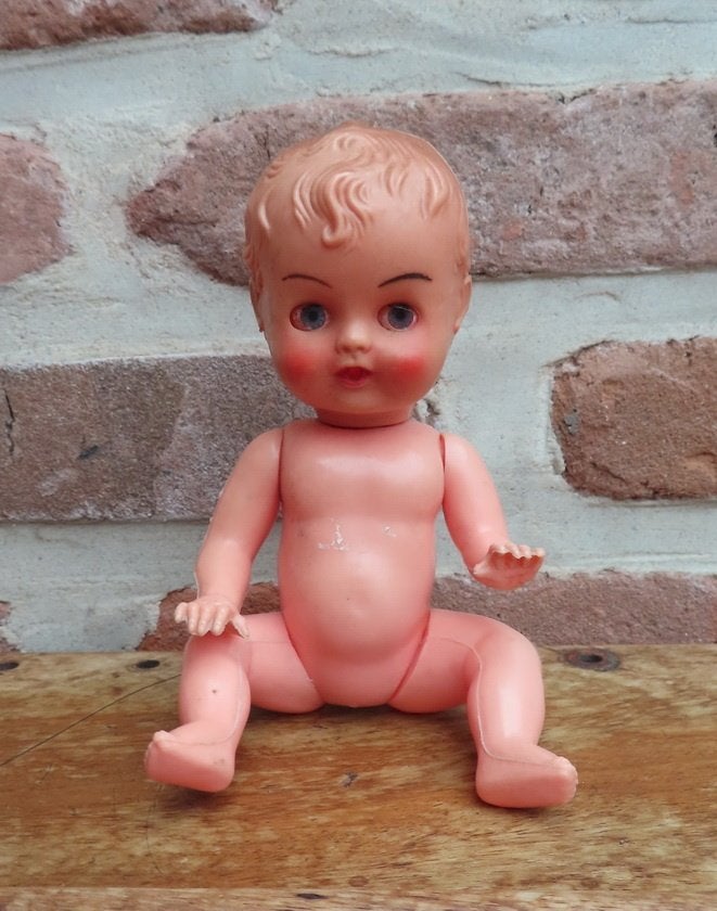 Vintage babypopje uit de sixties, Verzamelen, Ophalen of Verzenden, Zo goed als nieuw