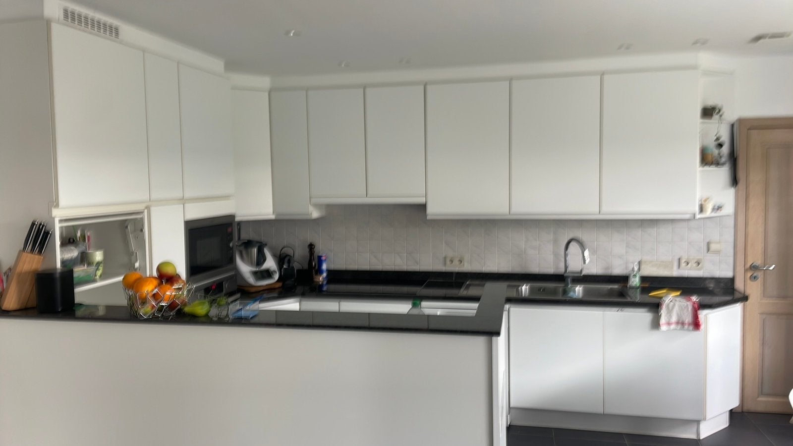 Keuken wit zonder toestellen, Huis en Inrichting, Keuken | Complete keukens, Ophalen, Gebruikt, Wit, Hoekkeuken