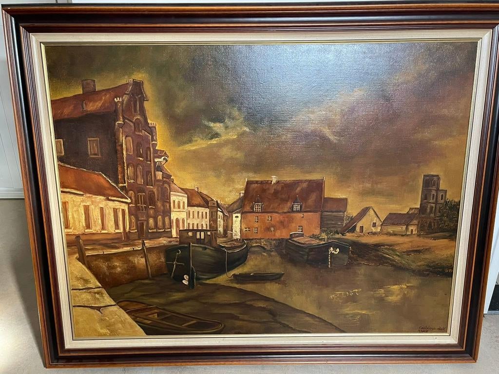 Olieverf schilderij Rupelmonde, Ophalen