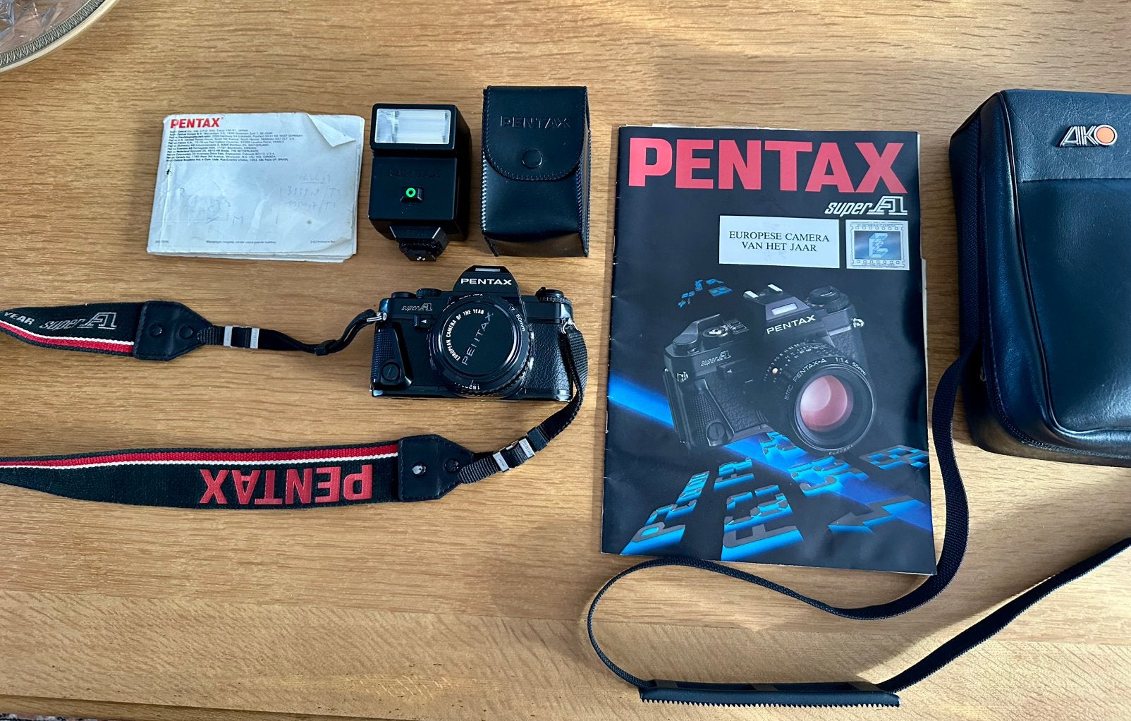 Pentax Super A analoge spiegelreflexcamera/lens/flitser/tas, Audio, Tv en Foto, Ophalen, Gebruikt, Spiegelreflex, Pentax