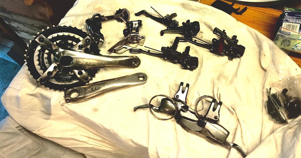 Groupe Shimano XTR 3X9 V, Ophalen of Verzenden, Gebruikt, Overige typen, Aluminium