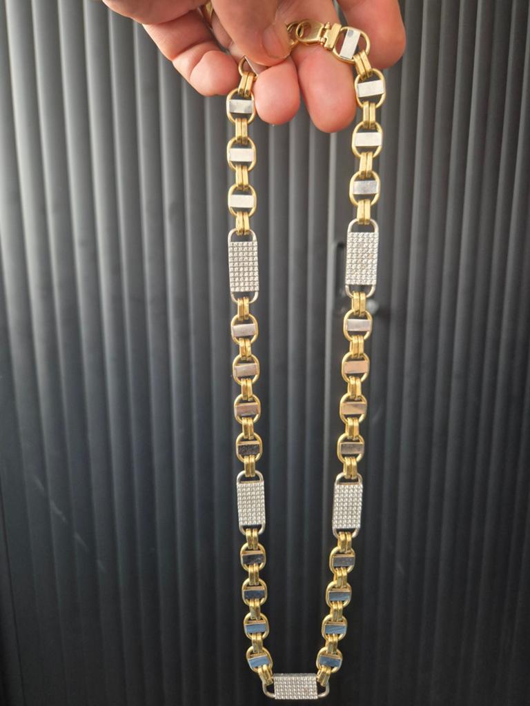 Gouden ketting 18 karaat, Handtassen en Accessoires, Armbanden, Zo goed als nieuw, Goud, Geel, Met edelsteen, Ophalen