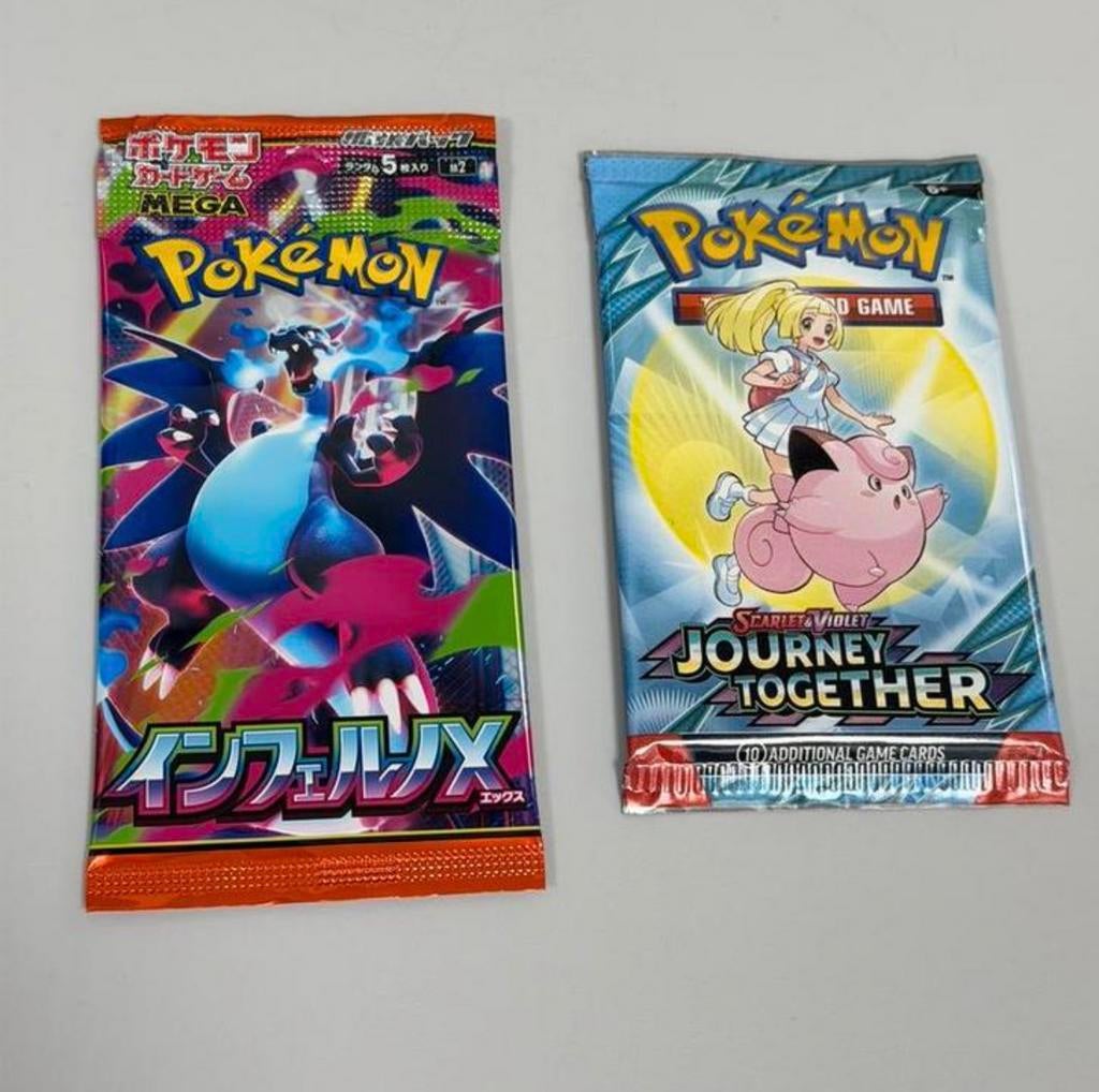 2 Pokemon boosters set – Japanse Inferno X + Journey pakjes, Hobby en Vrije tijd, Verzamelkaartspellen | Pokémon, Ophalen of Verzenden