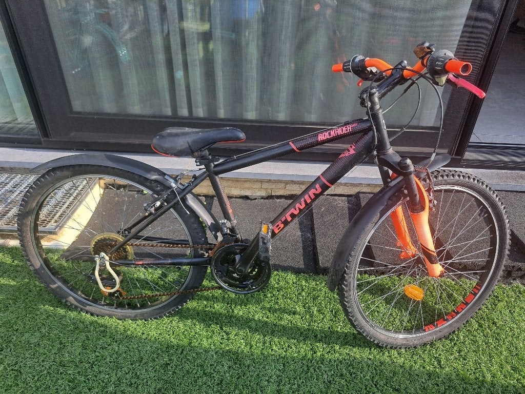 B'Twin kinderfiets - Rockrider 500 mountainbike – 24 inch, Ophalen, Versnellingen, Btwin Decathlon, Schijfrem