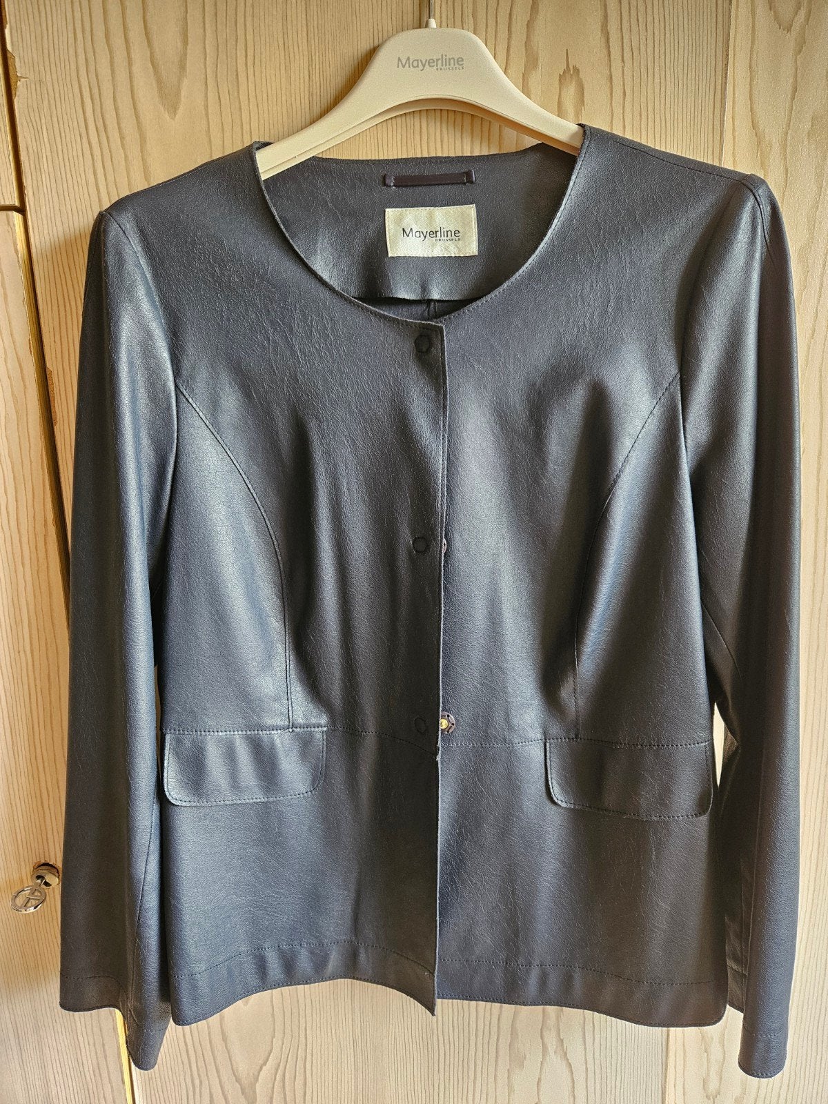 zacht lederen jasje. Mayerline, donkerblauw,  maat 40., Kleding | Dames, Jasjes, Kostuums en Pakken, Ophalen of Verzenden, Maat 38/40 (M)
