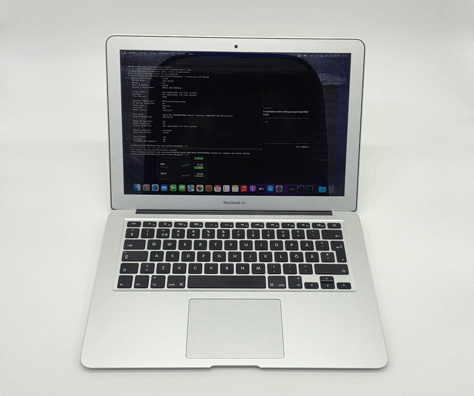 aMacBook Air 13,3” (2017) – Intel Core i5 , 8GB RAM–256GB s, Computers en Software, 256 GB, Qwerty, 8 GB, Ophalen of Verzenden