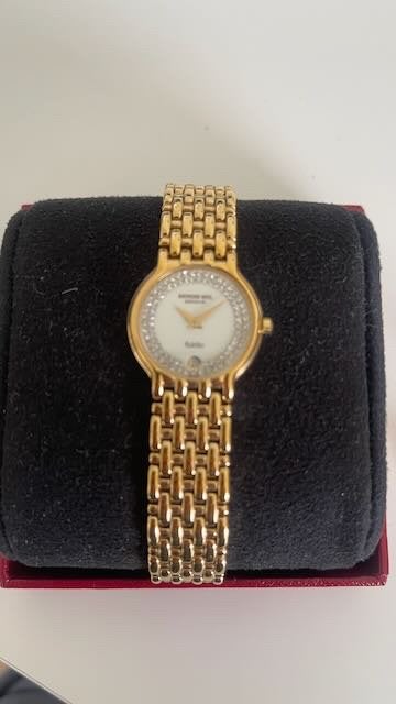 Dameshorloge Raymond Weil, Handtassen en Accessoires, Horloges | Dames, Polshorloge, Zo goed als nieuw, Goud, Goud