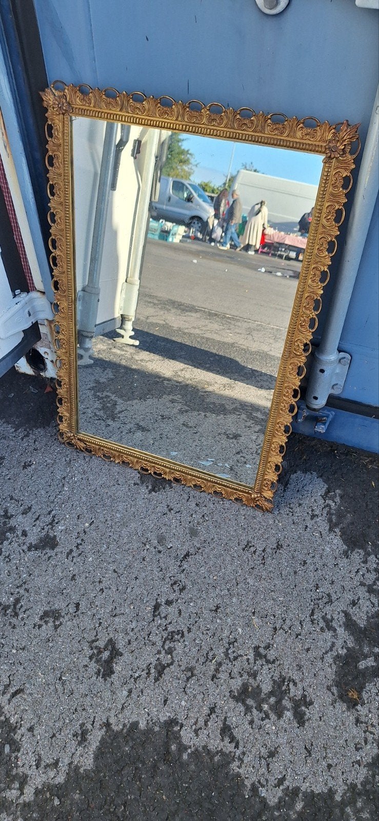 rommelmarkt spiegel vaas tafel vintage decoratie, Antiek en Kunst, Ophalen