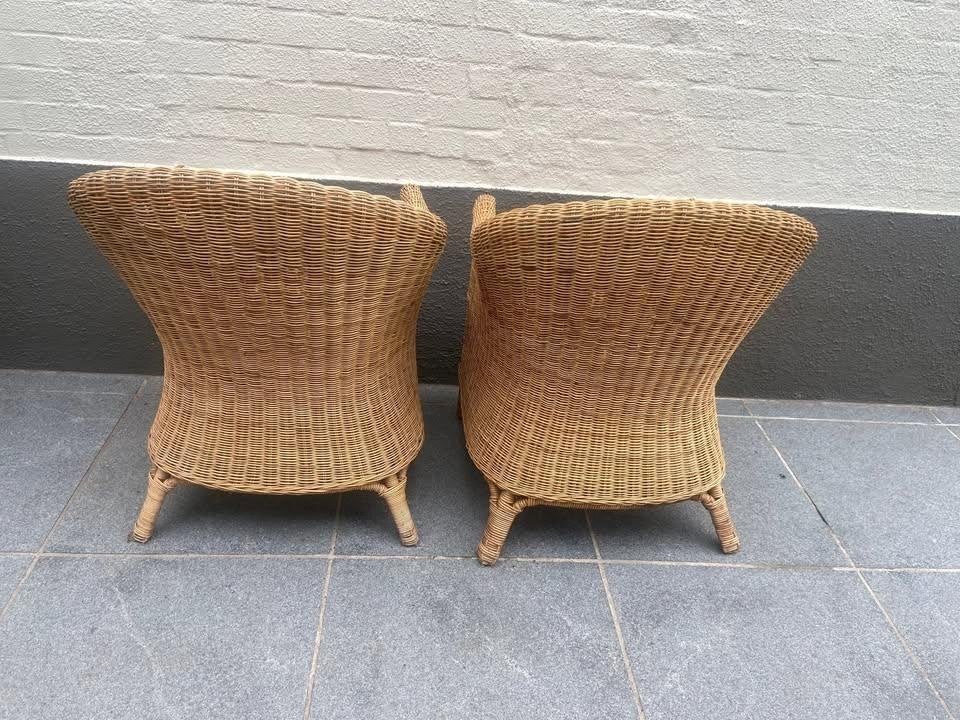 2 rieten zeteltjes, Huis en Inrichting, Ophalen, Gebruikt, Eenpersoons, Riet of Rotan
