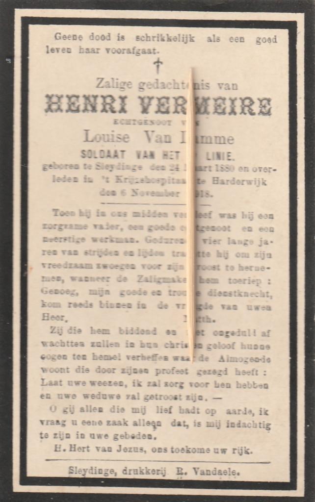 Oorlogsslachtoffer : 1914-18, Soldaat, Verzenden