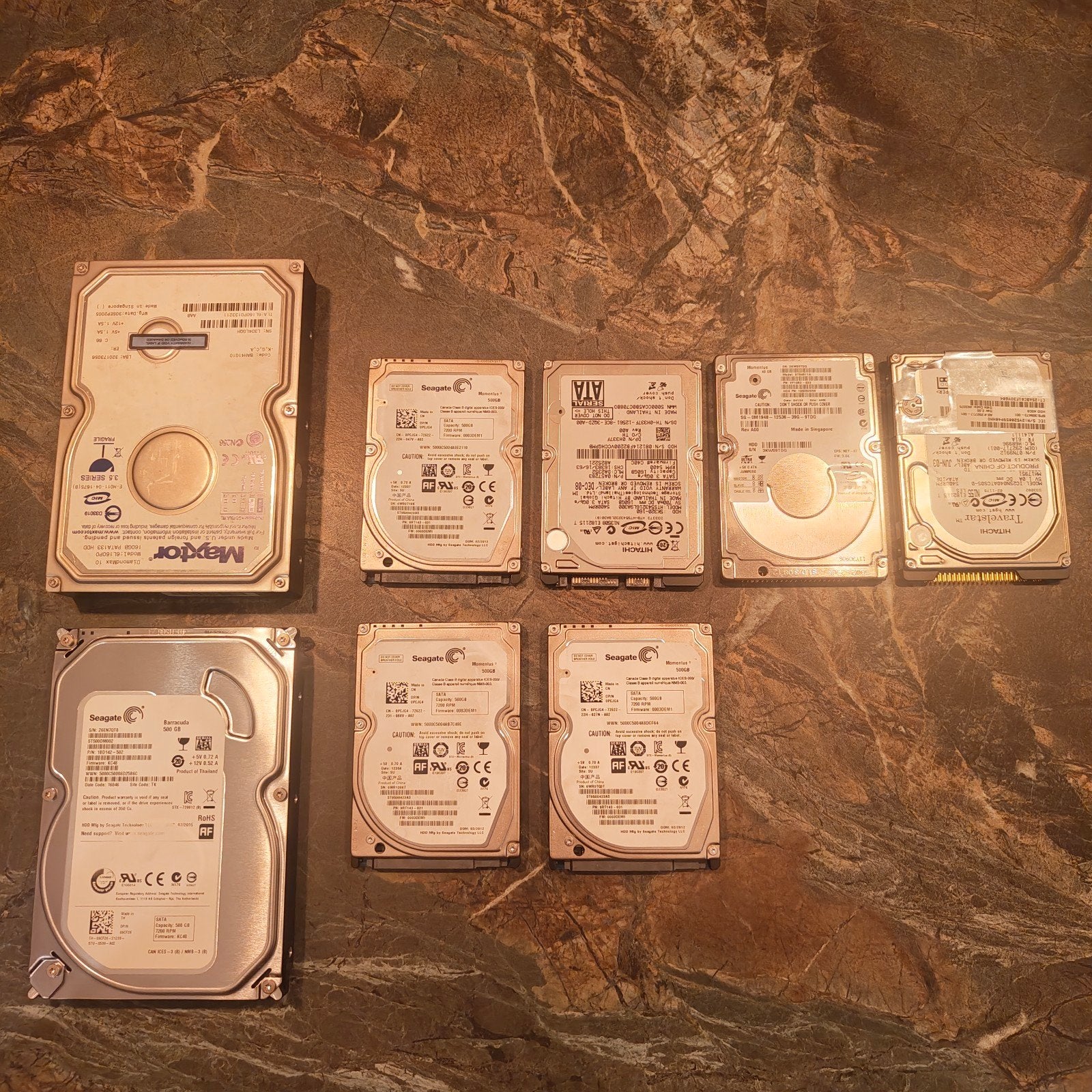 Verschillende 3.5 en 2.5 HDD, Ophalen of Verzenden, Gebruikt, SATA, HDD