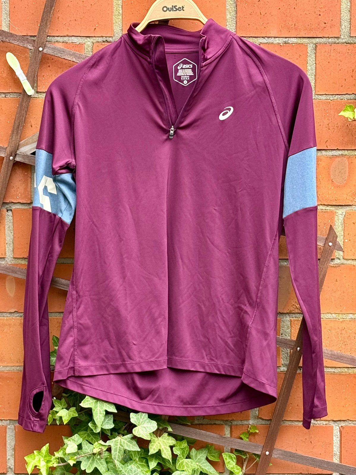 ASICS dames sportshirt lange mouwen en halve rits – maat M, Kleding | Dames, Topjes, Maat 38/40 (M), Paars, Ophalen of Verzenden